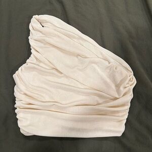 Cream One-Shoulder Top
